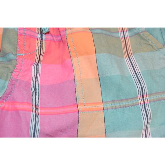 Gap Kids, Plaid Shorts, LN, Pink, Turquoise, Elastic Waist, XL 12 - Picture 5 of 5
